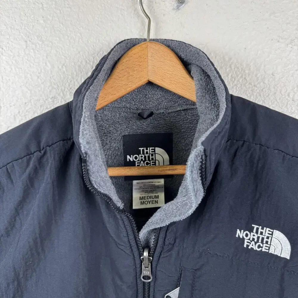 Vintage North Face Vest Mens Medium Grey Fleece Full Zip Outdoors Made USA